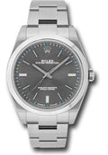 Rolex Steel Oyster Perpetual 39 Watch - Domed Bezel - Dark Rhodium Index Dial - 114300 drio - Carbon Watch Company