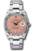 Rolex Date 34 Watch - Fluted Bezel - Pink Index Dial - 115234 pso - Carbon Watch Company