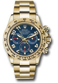 Rolex Yellow Gold Cosmograph Daytona 40 Watch - Blue Arabic Dial - 116508 bla - Carbon Watch Company