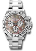 Rolex White Gold Cosmograph Daytona 40 Watch - Dark Mother-Of-Pearl Diamond Dial - 116509 dkltmd - Carbon Watch Company