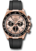 Rolex Everose Gold Cosmograph Daytona 40 Watch - Pink Index Dial - Black Oysterflex Strap - 116515LN pbkof - Carbon Watch Company