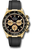 Rolex Yellow Gold Cosmograph Daytona 40 Watch - Black Paul Newman Index Dial - Black Oysterflex Strap - 116518LN bkchof - Carbon Watch Company