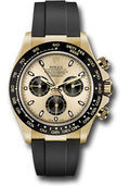 Rolex Yellow Gold Cosmograph Daytona 40 Watch - Champagne And Index Dial - Black Oysterflex Strap - 116518LN chbkof - Carbon Watch Company
