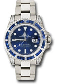 Rolex White Gold Submariner Date Watch - Sapphire And Diamond Bezel - Blue Dial - 116659 SABR bl - Carbon Watch Company