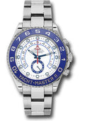 Rolex Steel Yacht-Master II 44 Watch - Matt White Dial with Blue Hands - 116680B - Carbon Watch Company