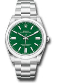 Rolex Oyster Perpetual 41 Watch - Domed Bezel - Green Index Dial - Oyster Bracelet - 2020 Release - 124300 greio - Carbon Watch Company