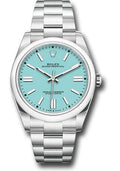 Rolex Oyster Perpetual 41 Watch - Domed Bezel - Turquoise Blue Index Dial - Oyster Bracelet - 2020 Release - 124300 tbio - Carbon Watch Company