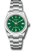 Rolex Oyster Perpetual 36 Watch - Domed Bezel - Green Index Dial - Oyster Bracelet - 2020 Release - 126000 greio - Carbon Watch Company