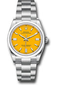 Rolex Oyster Perpetual 36 Watch - Domed Bezel - Yellow Index Dial - Oyster Bracelet - 2020 Release - 126000 yio - Carbon Watch Company