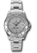 Rolex Steel and Platinum Yacht-Master 35 Watch - Platinum Dial - 168622 - Carbon Watch Company