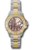 Rolex Steel and Yellow Gold Lady Yacht-Master 29 Watch - Black Mother-Of-Pearl Dial - 169623 dkm - Carbon Watch Company