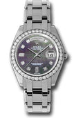 Rolex Platinum Day-Date Special Edition 39 Watch - 40 Diamond Bezel - Dark Mother-Of-Pearl Diamond Dial - 18946 dkmd - Carbon Watch Company