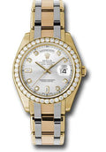 Rolex Yellow Gold Day-Date Special Edition 39 Watch - 40 Diamond Bezel - Silver Diamond Dial - 18948tri sd - Carbon Watch Company