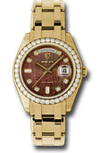 Rolex Yellow Gold Day-Date Special Edition 39 Watch - 40 Diamond Bezel - Dark Mother-Of-Pearl Jubilee Diamond Dial - 18948 dkmjd - Carbon Watch Company