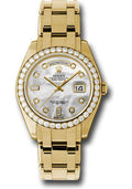 Rolex Yellow Gold Day-Date Special Edition 39 Watch - 40 Diamond Bezel - Mother-Of-Pearl Diamond Dial - 18948 md - Carbon Watch Company