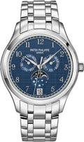 Patek Philippe Complications Annual Calendar Moon Phases Stainless Steel Blue Dial - 4947/1A-001 - Carbon Watch Company