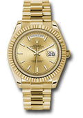 Rolex Yellow Gold Day-Date 40 Watch - Fluted Bezel - Champagne Index Dial - President Bracelet - 228238 chip - Carbon Watch Company