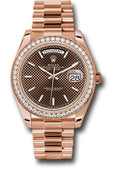 Rolex Everose Gold Day-Date 40 Watch - Everose Gold Bezel - Chocolate Diagonal Motif Index Dial - President Bracelet - 228345RBR chodmip - Carbon Watch Company