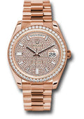 Rolex Everose Gold Day-Date 40 Watch - Everose Gold Bezel - Diamond Paved Dial - President Bracelet - 228345RBR dpbdp - Carbon Watch Company