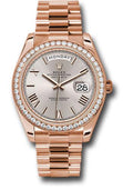 Rolex Everose Gold Day-Date 40 Watch - Everose Gold Bezel - Sundust Bevelled Roman Dial - President Bracelet - 228345RBR sdrp - Carbon Watch Company