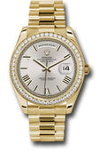 Rolex Yellow Gold Day-Date 40 Watch - Bezel - Silver Bevelled Roman Dial - President Bracelet - 228348RBR sdrp - Carbon Watch Company