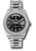 Rolex White Gold Day-Date 40 Watch - Bezel - Black Index Dial - President Bracelet - 228349RBR bkip - Carbon Watch Company