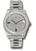 Rolex White Gold Day-Date 40 Watch - White Gold Bezel - Diamond Paved Baguette Diamond Dial - President Bracelet - 228349RBR dp7d2sp - Carbon Watch Company