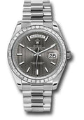 Rolex 950 Platinum Day-Date 40 Watch - Bezel - Dark Rhodium Index Dial - President Bracelet - 228396TBR drsmip - Carbon Watch Company