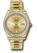 Rolex Yellow Gold Day-Date 40 Watch - Bezel - Champagne Index Dial - President Bracelet - 228398TBR chip - Carbon Watch Company