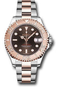 Rolex Steel and Everose Gold Rolesor Yacht-Master 37 Watch - Chocolate Dial - 268621 - Carbon Watch Company