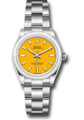 Rolex Oyster Perpetual 31 Watch - Domed Bezel - Yellow Index Dial - Oyster Bracelet - 2020 Release - 277200 yio - Carbon Watch Company