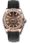 Rolex Everose Gold Sky-Dweller Watch - Chocolate Index Dial - Oysterflex Bracelet - 2020 Release - 326235 choi - Carbon Watch Company