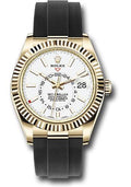 Rolex Yellow Gold Sky-Dweller Watch - White Index Dial - Oysterflex Bracelet - 2020 Release - 326238 wi - Carbon Watch Company
