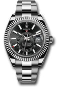Rolex White Rolesor Sky-Dweller Watch - Black Index Dial - Oyster Bracelet - 326934 bk - Carbon Watch Company
