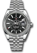 Rolex Oyster Perpetual White Rolesor Sky-Dweller Watch - Black Index Dial - Jubilee Bracelet - 326934 bkij - Carbon Watch Company