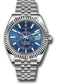 Rolex Oyster Perpetual White Rolesor Sky-Dweller Watch - Blue Index Dial - Jubilee Bracelet - 326934 blij - Carbon Watch Company