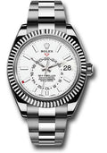 Rolex White Rolesor Sky-Dweller Watch - White Index Dial - Oyster Bracelet - 326934 wh - Carbon Watch Company