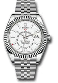 Rolex Oyster Perpetual White Rolesor Sky-Dweller Watch - White Index Dial - Jubilee Bracelet - 326934 wij - Carbon Watch Company