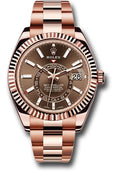 Rolex Everose Gold Sky-Dweller Watch - Chocolate Sunray Index Dial - Oyster Bracelet - 326935 choi - Carbon Watch Company