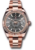 Rolex Everose Gold Sky-Dweller Watch - Dark Rhodium Index Dial - Oyster Bracelet - 326935 dkr - Carbon Watch Company