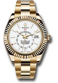 Rolex Yellow Gold Sky-Dweller Watch - White Index Dial - Oyster Bracelet - 326938 w - Carbon Watch Company