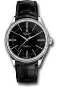 Rolex Cellini Time Watch - White Gold - Black Dial - Black Leather Strap - 50509 bkbk - Carbon Watch Company