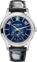 Patek Philippe Complications Annual Calendar Moon Phase White Gold Blue Dial - 5205G-013 - Carbon Watch Company