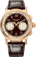 Patek Philippe Grand Complications 41mm Split-Seconds Chronograph Rose Gold Brown Grand Feu Enamel Dial - 5370R-001 - Carbon Watch Company
