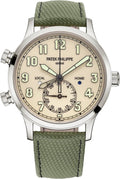 Patek Philippe Complications Calatrava Pilot Travel Time Ivory Dial 42 mm - 5524G-010 - 2025 - Carbon Watch Company
