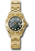 Rolex Yellow Gold Lady-Datejust Pearlmaster 29 Watch - 12 Diamond Bezel - Dark Mother-Of-Pearl Diamond Dial - 80318 dkmd - Carbon Watch Company