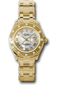 Rolex Yellow Gold Lady-Datejust Pearlmaster 29 Watch - 12 Diamond Bezel - Mother-Of-Pearl Roman Dial - 80318 mr - Carbon Watch Company
