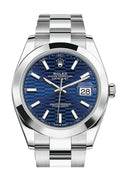 Rolex Datejust 41mm Stainless Steel Mens Watch 126334 Blue Fluted Dial with Oyster Bracelet - Carbon Watch Company