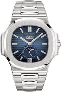 Patek Philippe Nautilus Annual Calendar Moon Phases Stainless Steel Blue Dial | 5726/1A-014 - Carbon Watch Company
