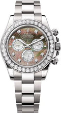 Rolex Cosmograph Daytona 40mm Black & White MOP Diamond-Set Dial Oyster Bracelet Diamond-Set Bezel - 126579RBR | 2024 Model - Carbon Watch Company